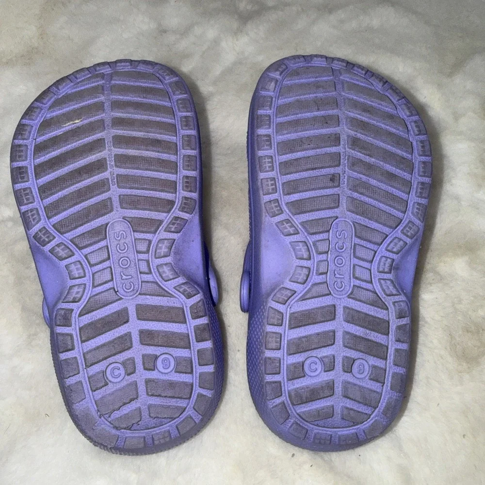 Crocs Classic Fleece Lined Purple Clog Lisa Frank Charms Toddler Child Size 9 C9